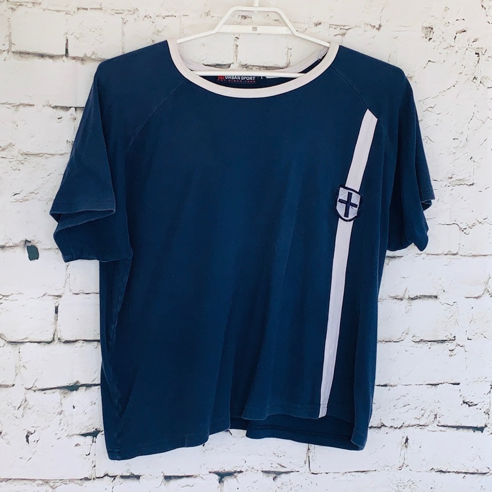Mens Urban Sport England Blue/White T-Shirt Sz L